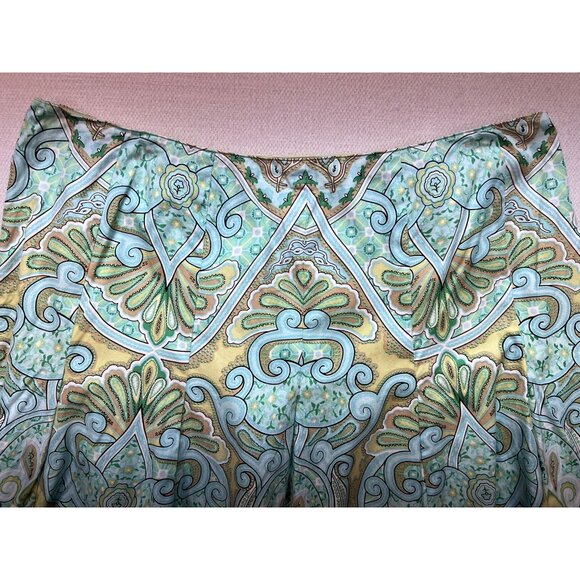 Talbots Womens Paisley A-Line Skirt Size 14 Green Floral Summer Boho Casual Y2K - Picture 6 of 12